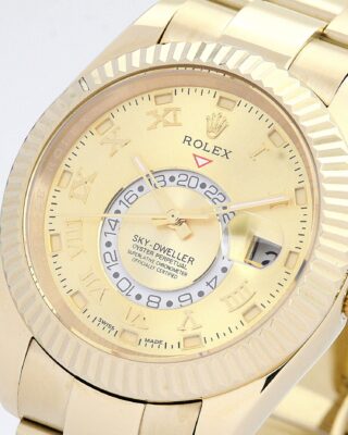 Replica Rolex Sky-Dweller Champagne Dial 326938 Angle Detail