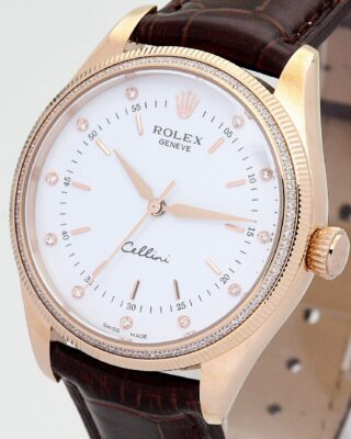 Replica Rolex Cellini White Dial 5310 Rose Gold Angle Detail