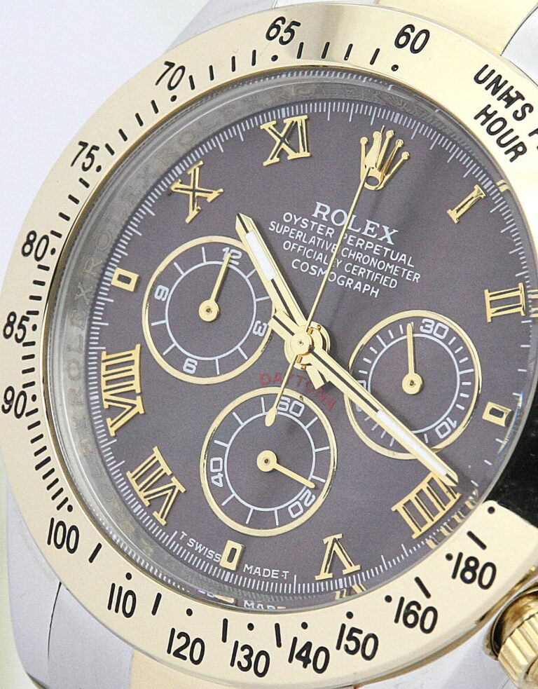 Replica Rolex Daytona Dark brown Dial 116523 Angle Detail
