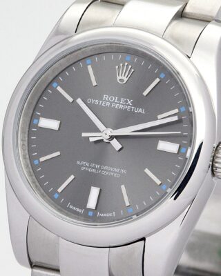 Replica Rolex Oyster Perpetual Lady Black Dial 177200-2 Angle Detail