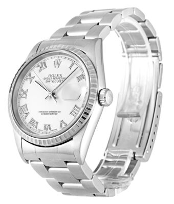 Replica Rolex Datejust White Dial 16220 Perspective View