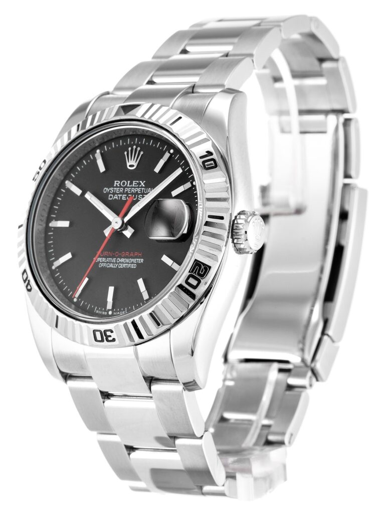 Replica Rolex Datejust Turn-O-Graph Grey Dial 116264-2 Perspective View