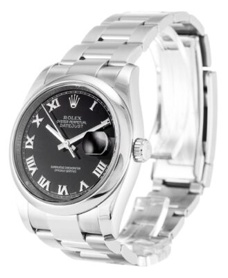Replica Rolex Datejust Black Dial 116200 Perspective View