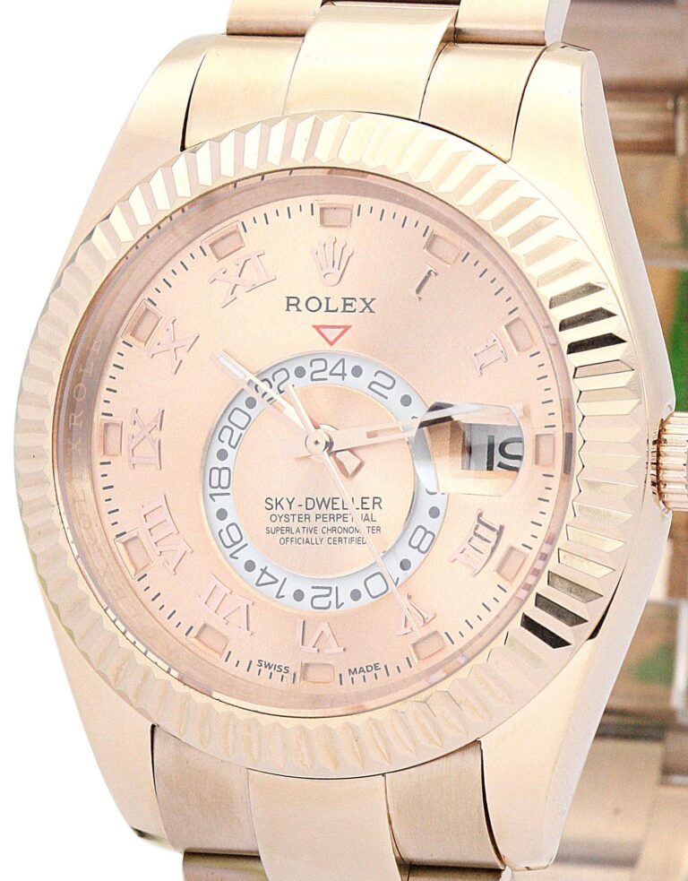 Replica Rolex Sky-Dweller Champagne Dial 326938-2 Angle Detail
