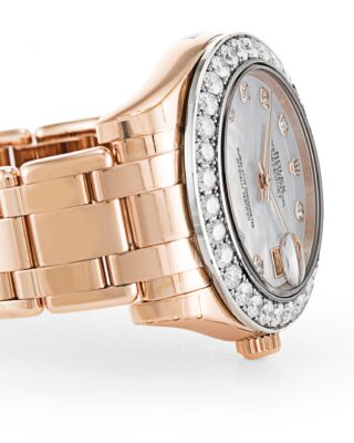 Replica Rolex Pearlmaster Mother of Pearl Dial 81285 Angle Detail