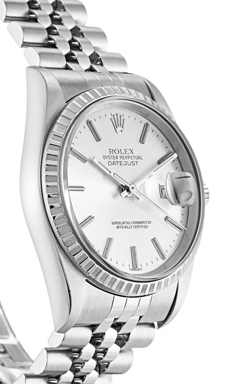 Replica Rolex Datejust Silver Dial 16220 Angle Detail
