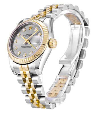Replica Rolex Lady-Datejust Silver Dial 179173 Perspective View
