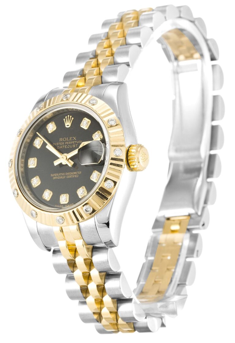 Replica Rolex Lady-Datejust Champagne Dial 179313-3 Perspective View