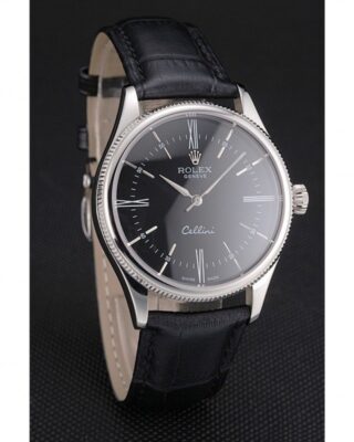 Superclone Rolex Cellini Black Dial REP016804 Angle Detail