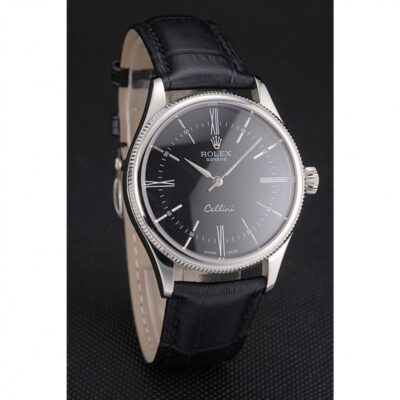 Superclone Rolex Cellini Black Dial REP016804 Angle Detail