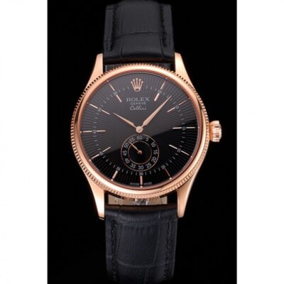 Superclone Rolex Cellini Black Dial REP016792 Perspective View
