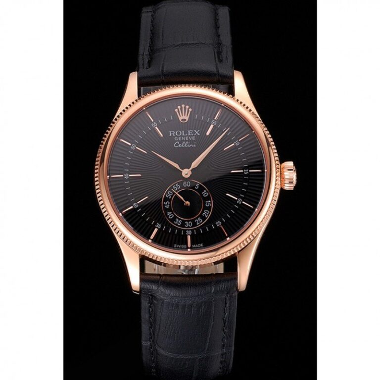Superclone Rolex Cellini Black Dial REP016792 Perspective View