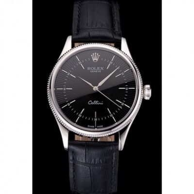 Superclone Rolex Cellini Black Dial REP016809 Perspective View