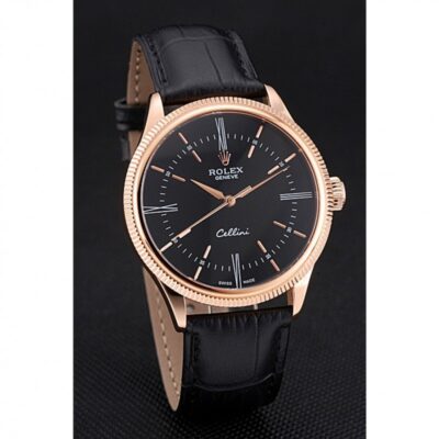 Superclone Rolex Cellini Black Dial 622656 Angle Detail