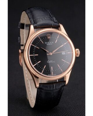 Superclone Rolex Cellini Black Dial REP016799 Angle Detail