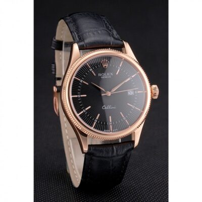 Superclone Rolex Cellini Black Dial REP016799 Angle Detail