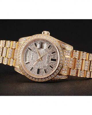 Superclone Rolex Day-Date White Dial REP016822 Close-Up Focus