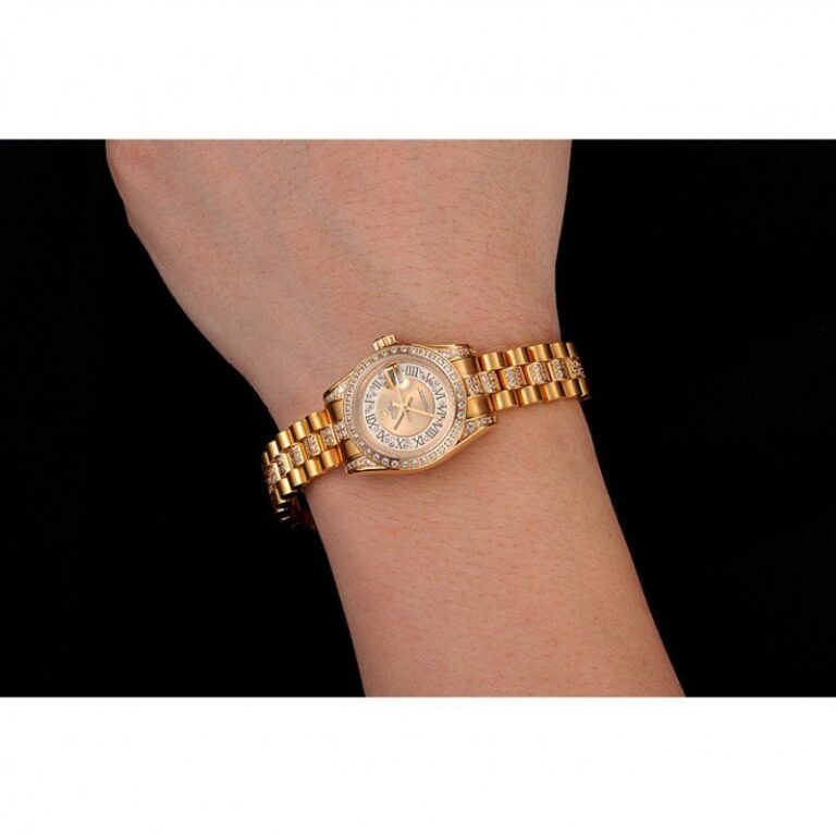 Superclone Rolex Datejust Gold Dial 1453953 Alternate Angle