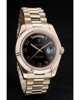 Superclone Rolex Day-Date Black Dial 41998 Angle Detail