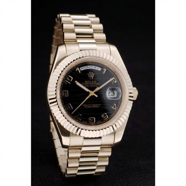 Superclone Rolex Day-Date Black Dial 41998 Angle Detail