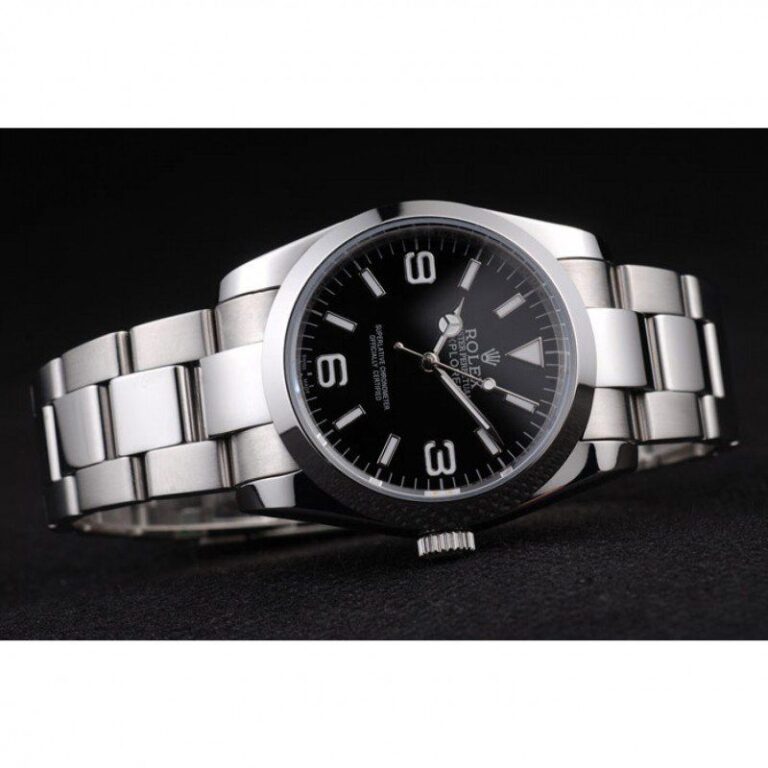 Replica Rolex Explorer Black Dial 98087 Close-Up Focus