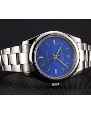 Replica Rolex Oyster Perpetual Date Blue Dial REP016835 Close-Up Focus