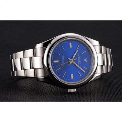 Replica Rolex Oyster Perpetual Date Blue Dial REP016835 Close-Up Focus