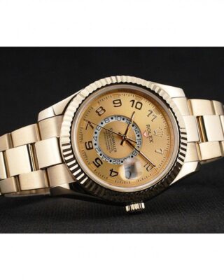 Replica Rolex Sky-Dweller Gold Dial 80243 Close-Up Focus