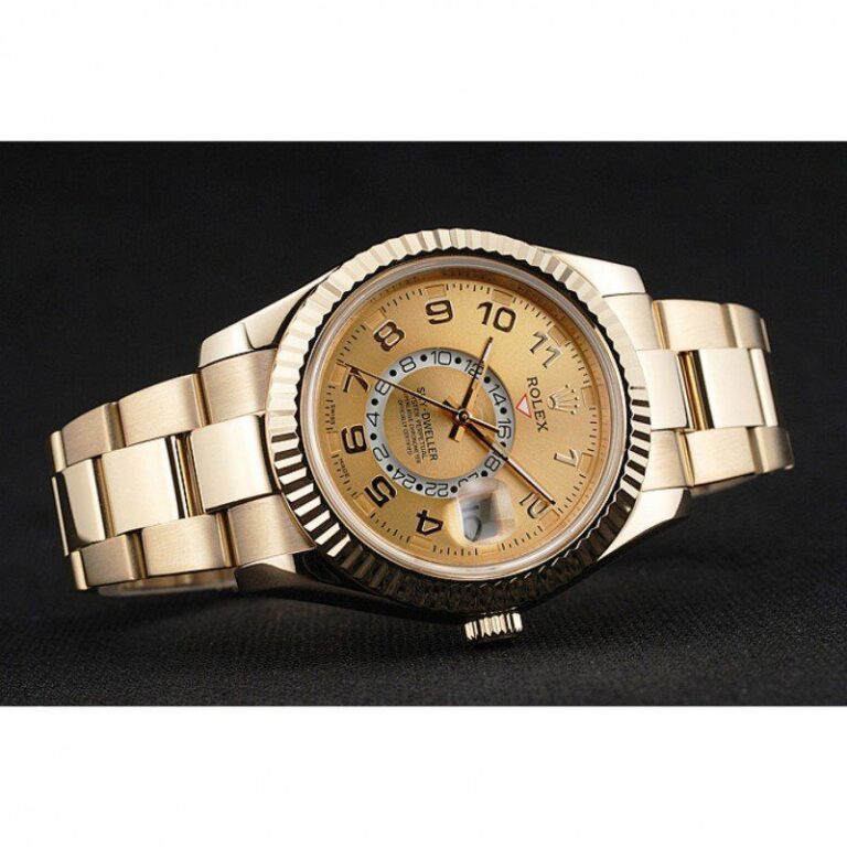 Replica Rolex Sky-Dweller Gold Dial 80243 Close-Up Focus