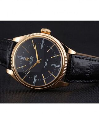 Replica Rolex Cellini Black Dial 622832 Close-Up Focus