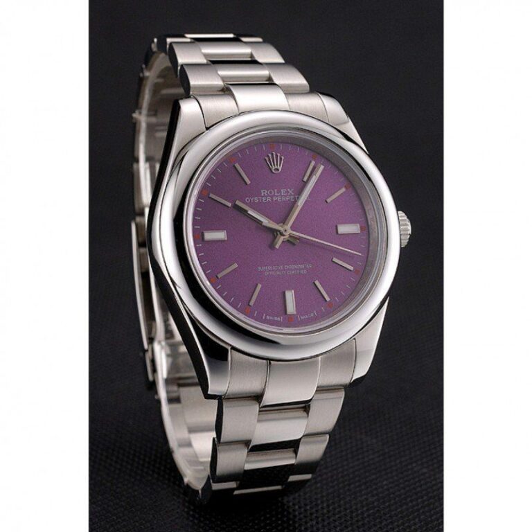 Replica Rolex Oyster Perpetual Date Purple Dial REP016834 Angle Detail