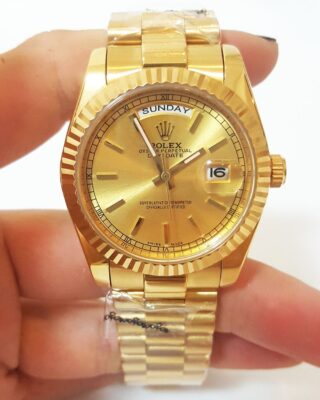 Replica Rolex Day-Date Champagne Dial 1803 Close-Up Focus