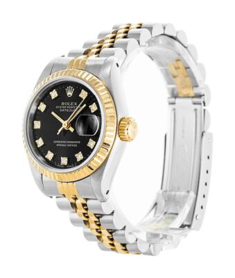 Replica Rolex Datejust Black Dial 69173 Perspective View