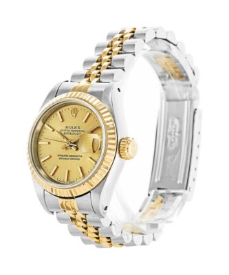 Replica Rolex Datejust Gold Dial 69173 Angle Detail
