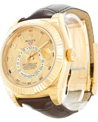 Replica Rolex Sky-Dweller Gold Dial 326138 Angle Detail
