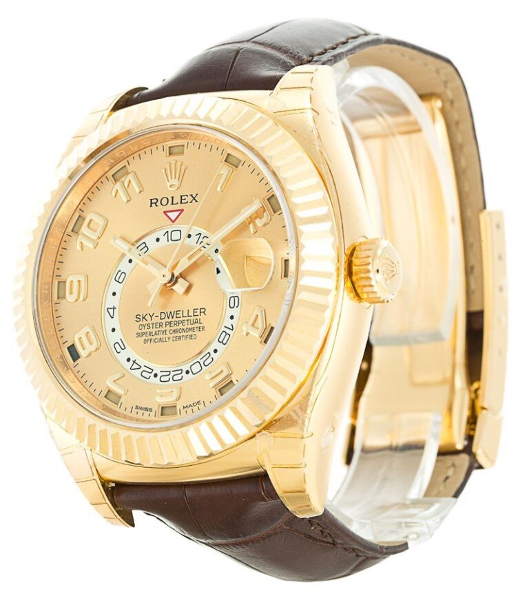 Replica Rolex Sky-Dweller Gold Dial 326138 Angle Detail