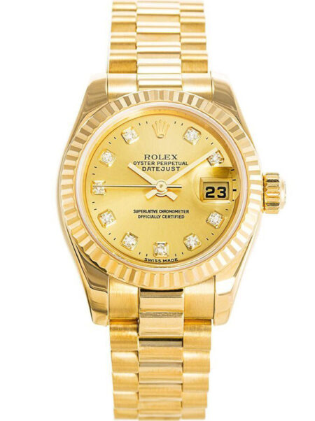 Fake Rolex Datejust 26mm Gold Dial 179178