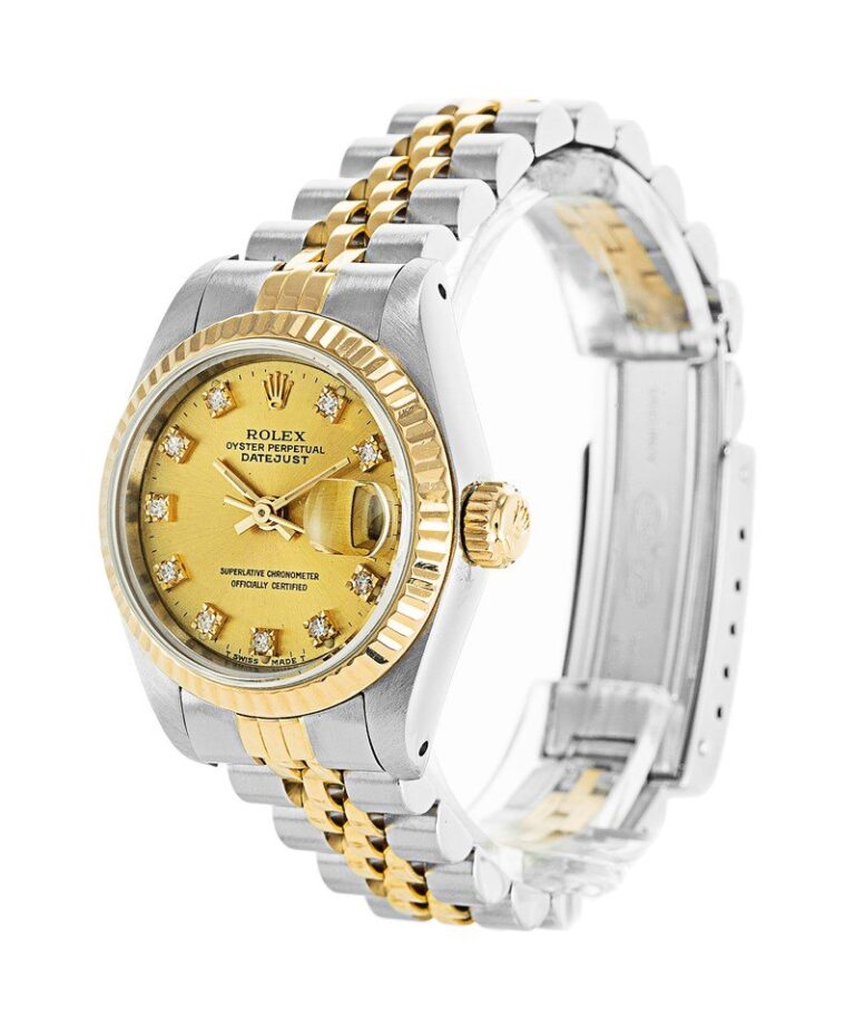 Replica Rolex Datejust Gold Dial 69173-2 Perspective View