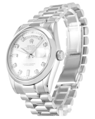 Replica Rolex Day-Date Silver Dial 118209 Angle Detail