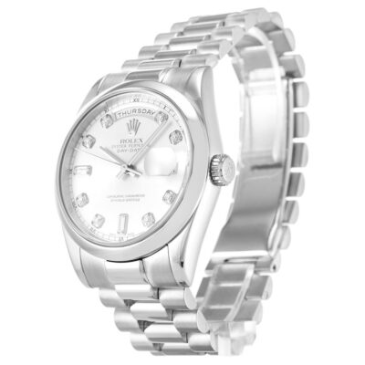 Replica Rolex Day-Date Silver Dial 118209 Angle Detail