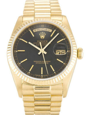 Replica Rolex Day-Date Black Dial 18038