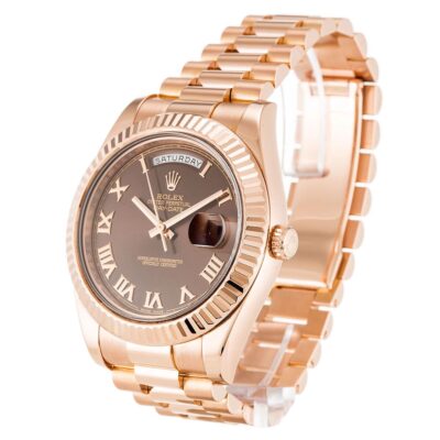 Replica Rolex Day-Date II Chocolate Dial 218235 Perspective View