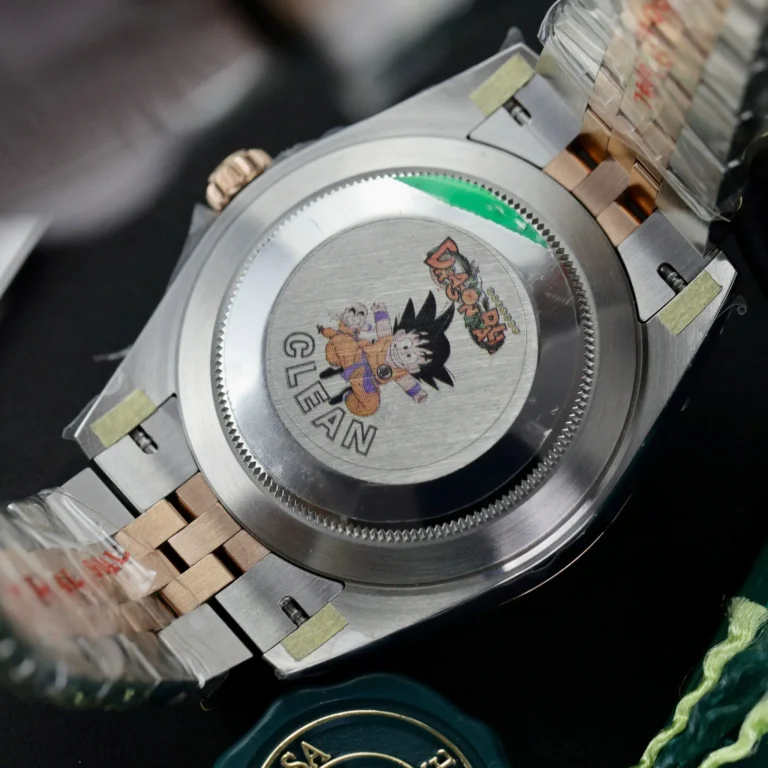 Replica Rolex Datejust Black Dial fluted Bezel Two Tone Jubilee Bracelet