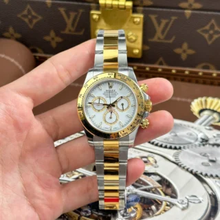 Replica Rolex Dayton White Dial Gold Bezel Two Tone Oyster Bracelet