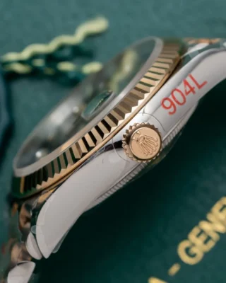 Replica Rolex Datejust Black Dial Diamond Numerals Jubilee Bracelet Two Toned