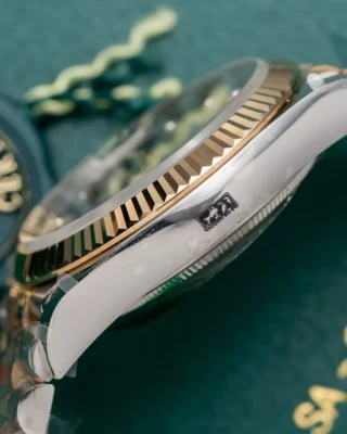 Replica Rolex Datejust Black Dial Diamond Numerals Jubilee Bracelet Two Toned