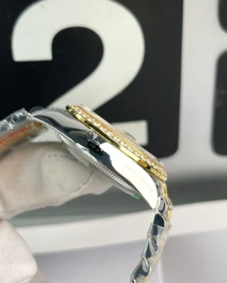 Replica Rolex Datejust Champagne Dial Diamond Bezel