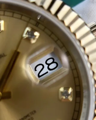 Replica Rolex Datejust Gold Dial Fluted Bezel Two Tone Jubilee Bracelet