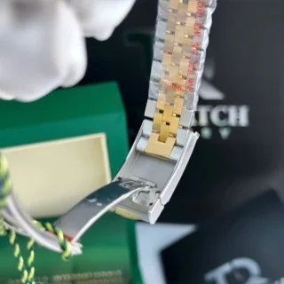 Replica Rolex Datejust Gold Dial Fluted Bezel Two Tone Jubilee Bracelet