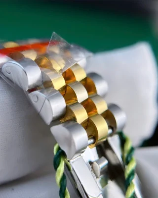 Replica Rolex Datejust Gold Dial Fluted Bezel Two Tone Jubilee Bracelet